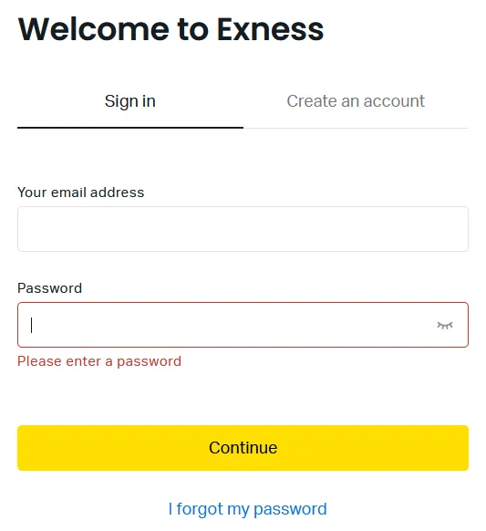 Exness Login